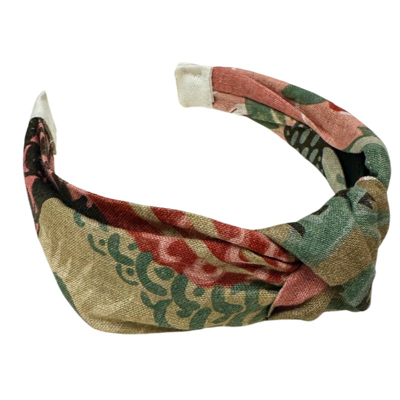 Pink and Green Fabric Headband