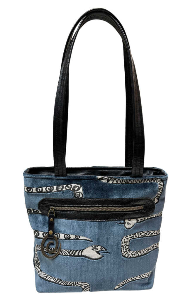 Serpinetine Blue Purse With Leather